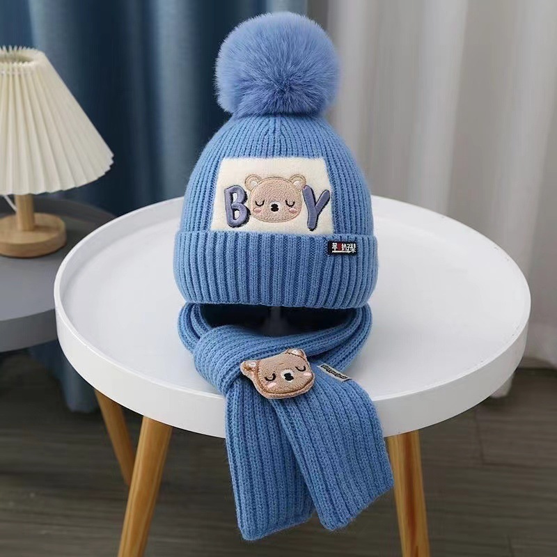 Set due pezzi con testa d'orso - blu