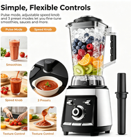1800W Moderne Blender voor aanrechtblad, 30.000 RPM, 2L capaciteit, 5+ snelheden, fruit- en kruidenmolen, BPA-vrije kan, voor gebruik in de keuken