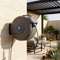 GARTENKRAFT Enrouleur de tuyau d'arrosage mural automatique rétractable robuste certifié CE, enroulement silencieux et fluide