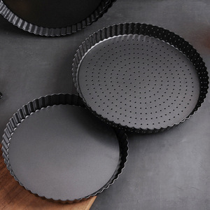 Round Non Stick Tart Pan Set Wavy Edge Cake <b>Mold</b> Baking Pan For Pie Quiche Pizza - Product Image 3