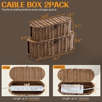 Boîte de gestion des câbles Couvercle de boîte en osier imité tissé à la main pour cacher les cordons et la multiprise pour bureau et sol