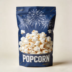 Sachet refermable réutilisable <span class=keywords><strong>en</strong></span> polyester recyclable avec fermeture éclair, <span class=keywords><strong>en</strong></span> Mylar et feuille <span class=keywords><strong>d</strong></span>'aluminium, pour pop-corn, bonbons, biscuits, chewing-gum, lait - Product Image 1