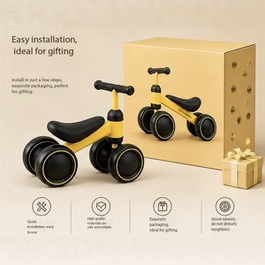 Vélo d'équilibre pour bébé sans pédales, 4 roues, anti-retournement, cadre en acier haute teneur en carbone, 6-<span class=keywords><strong>12</strong></span> <span class=keywords><strong>mois</strong></span> - Product Image 5