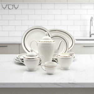 Service à café <span class=keywords><strong>et</strong></span> à thé en porcelaine fine en céramique New Bone 24 pièces, <span class=keywords><strong>la</strong></span> <span class=keywords><strong>Belle</strong></span> <span class=keywords><strong>et</strong></span> <span class=keywords><strong>la</strong></span> Bête, style arabe - Product Image 1