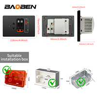 BAOBEN Panneau de Prise USB à Charge Rapide 20W Type 118 pour Téléphone Portable TYPE-C Domestique
