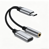 Adaptateur répartiteur audio 2-en-1 USB-C vers prise casque 3,5 mm avec DAC Hi-Fi et charge rapide PD 3.0 60W pour téléphones iOS et Android USB-C