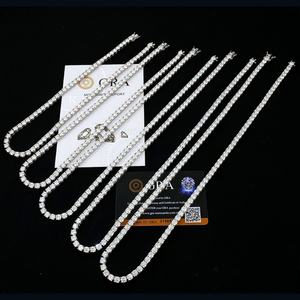 Collier de haute qualité WUZHOU 5 mm, plaqué rhodium, en argent S925, serti de moissanite certifiée GRA, chaîne tennis - Product Image 3