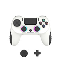 Manette de jeu sans fil PS4 à double vibration avec éclairage RGB personnalisé, compatible avec PC Windows, téléphone Android et iOS