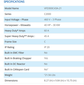 อินเวอร์เตอร์ C2000 ซีรีส์ VFD300C43A-21 กำลังสูง สำหรับอุปกรณ์เครื่องจักรกลอุตสาหกรรม - Product Image 2