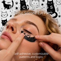 Masques sous-yeux jetables auto-adhésifs en silicone BLACKWINGS avec logo et motif personnalisés, patchs doux naturels pour extensions de cils