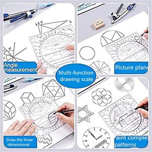 Bview कला बहु-समारोह घूर्णन ज्यामिति टेबल मसौदा ड्राइंग शासक ड्रा और परीक्षण के लिए - Product Image 6