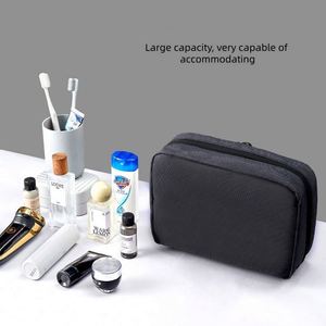Bolsa de Aseo Personalizada con Logotipo, para Viajes de Negocios, Hogar, Maquillaje, Gran Capacidad, Portátil, PVC, Multifuncional, Negra - Product Image 4
