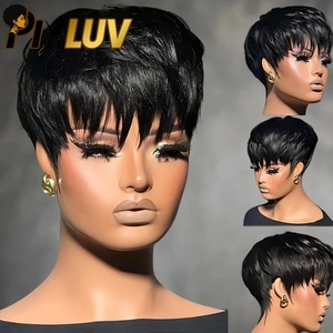 Parrucca Corta Senza Colla in Capelli Umani Vergini HD Grado 12A/15A, Capelli Brasiliani Indiani Grezzi All'Ingrosso per Donne Nere - Product Image 2