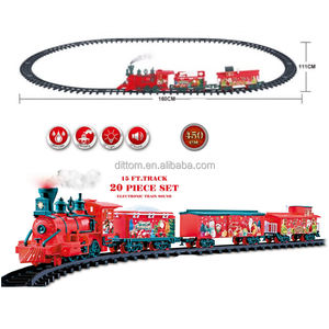 Ensemble <span class=keywords><strong>de</strong></span> jouets <span class=keywords><strong>de</strong></span> <span class=keywords><strong>train</strong></span> <span class=keywords><strong>à</strong></span> <span class=keywords><strong>vapeur</strong></span> <span class=keywords><strong>de</strong></span> <span class=keywords><strong>Noël</strong></span> <span class=keywords><strong>électrique</strong></span> en plastique pour le bricolage (lumières, sons et fumeurs) - Product Image 4