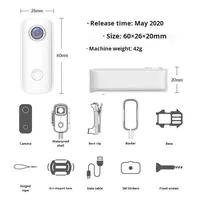 Caméra d'action SJCAM C100+ anti-tremblement 4K, enregistreur de conduite de moto, caméra panoramique 360° pour les sports