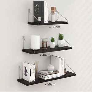 <b>Wall</b> <b>Mounted</b> <b>Shelf</b> Wooden Foldable Stainless Steel Rectangle Living Room Storage Rack Adjustable Multi Size Packaging - Product Image 3