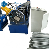 Machine de formage à rouleaux de colonnes de coffrets électriques en profilé C, automatique, haute vitesse, personnalisée, GrandForce, avec moteur PLC+Touch Bearing