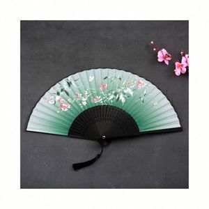 2023 Custom Printed logo Personalized Bamboo Paper and Fabric Folding Hand Fans - Product Image 1