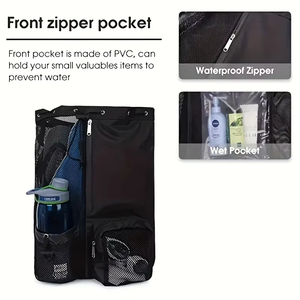 Hot Sale Customized Sports Swimming Bag Mesh Nylon Polyester <b>Drawstring</b> <b>Backpack</b> with Wet Pocket Beach <b>Backpack</b> for Gym - Product Image 6
