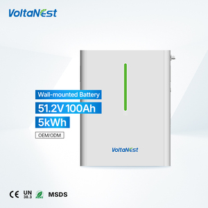 VoltaNest LiFePO4 51.2V 100Ah 5.12kWh 5kWh IP54 Smart BMS Baterai Penyimpanan Energi Rumah Terpasang di Dinding - Product Image 1