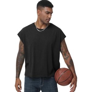 FOXA Men's Sleeveless Cotton Tank Top Dolman Sleeve Loose Fit Breathable Muscle Tee <b>Shirt</b> For <b>Running</b> And Casual Wear - Product Image 2