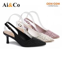 Sandales à talons hauts pour femmes, à boucle réglable, bout pointu, grandes tailles, confortables, talons fins, pour mariage, banquet, robe de soirée
