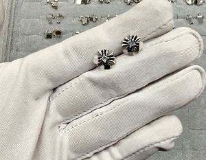 Chrom Heart Cross Drop Pendant Earrings <strong>Stud</strong> Jewelry Women Girls Men <strong>Silver</strong> Gold Plated Vintage Retro Trendy Cute Gift Wholesale - Product Image 5