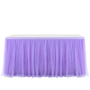 Jupes de table jetables en tulle arc-en-ciel nappe carrée pour fêtes d'anniversaire d'adultes décorations de fournitures de fête à usage domestique vente en gros - Product Image 5
