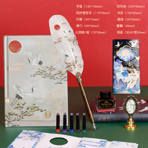 Paul Cezanne stylo à bille <span class=keywords><strong>plume</strong></span> <span class=keywords><strong>de</strong></span> Style chinois avec <span class=keywords><strong>encre</strong></span> tampon <span class=keywords><strong>de</strong></span> cire à cacheter nouveauté Art approvisionnement coffret cadeau - Product Image 4