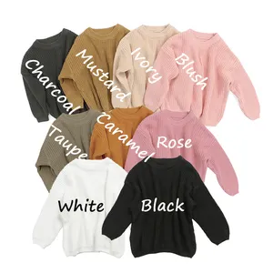 High Quality Low MOQ Baby Sweater Winter Oversized Knitted Infant Toddler 100% Cotton Baby Girls Sweater