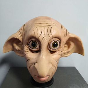 <strong>Dobby</strong> <strong>Mask</strong> Cosplay Costume Props Full Head Latex Elf Ears Funny Beige Elfin Accessory Halloween Party April Fool's Day Adult - Product Image 1
