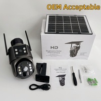 Kamera CCTV PTZ WIFI Solar Tenaga Surya Nirkabel Luar Ruangan 4G Dual Lensa 6MP Bertenaga Baterai Ubox dengan Kartu SIM 4G untuk OEM AS AU EU Asia