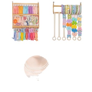Wall Mounted Hair Accessory <b>Storage</b> Rack Solid Wood Multi Layer Headband Hair Clip Organizer For Kids Room - Product Image 5