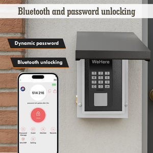 WeHere-<span class=keywords><strong>Coffre</strong></span>-<span class=keywords><strong>fort</strong></span> à clé, boîtier de verrouillage mural, Bluetooth/mot de passe/OTP/déverrouillage de clé, boîte de rangement étanche pour clés - Product Image 2