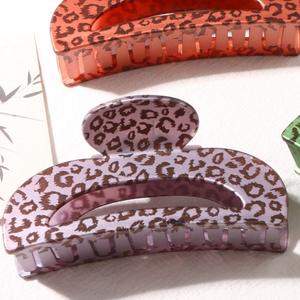 Pinza de Pelo Redonda con Diseño de Leopardo, Estilo Vintage Europeo Americano, Accesorio Popular de Otoño para Mujeres y Niñas - Product Image 6