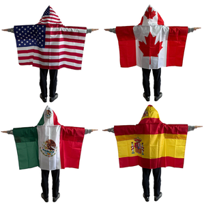 Capa con Capucha de la Bandera Nacional de <span class=keywords><strong>Marruecos</strong></span>, 90*150cm, Bandera a Bajo Precio, Promoción al por Mayor, Diseño Personalizado de Alta Calidad - Product Image 2