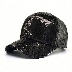 Customize <b>Plain</b> Paillette Stage Show Shiny Glitter Fancy Sequin Bling <b>Baseball</b> <b>Cap</b> 100% Polyester Common - Product Image 6