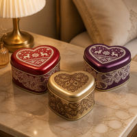 Scatola di Latta a Forma di Cuore con Logo Personalizzato, Confezione per Gioielli, Scatola Regalo Fai-da-Te all'Ingrosso per Caramelle e Candele
