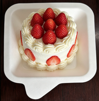 Assiette à gâteau en pulpe de canne à sucre de 4 pouces, ensemble de vaisselle biodégradable certifié FDA pour les fêtes