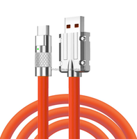Câble adaptateur secteur USB C vers TYPE C en alliage de zinc en silicone liquide 120W Câble de charge rapide Câble de charge mural Android