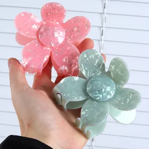 Marble Big 2024 Springing Holiday Flower Hair Claw Clip Gift For Women
