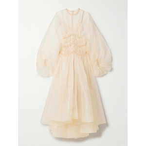 <span class=keywords><strong>Abito</strong></span> da festa elegante in <span class=keywords><strong>Organza</strong></span> di seta a manica lunga di alta qualità per le donne traspirante comodo per il servizio OEM estivo - Product Image 4