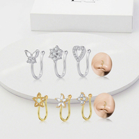 Anneau de nez factice sans perçage, manchette de nez, faux anneaux de nez pour femmes, anneau de septum à clipser, bijoux corporels factices