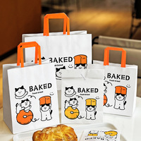 Benutzer definierte Logo gedruckt braune Kraft Papiertüte für Bäckerei Lebensmittel Lieferung & zum Mitnehmen mit Griff-für Brot Pizza Sushi Kerzen