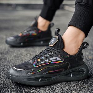Chaussures de course athlétiques légères et sportives avec amorti, empeigne en maille antidérapante, fermeture à enfiler, pour hommes et femmes, toutes saisons - Product Image 4
