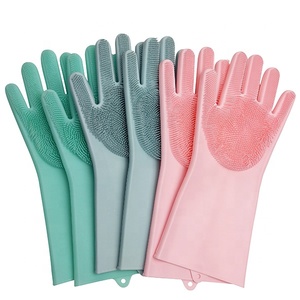 قفازات فرن مقاومة للماء من السيليكون بالجملة من المصنع، قفازات مطبخ مقاومة للحرارة وغير قابلة للانزلاق للطهي والخبز والشواء وغسل الأطباق - Product Image 5