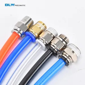 PU straight union 8mm plastic pneumatic fittings hose connector push full fittings for flexible hose