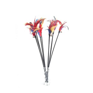 Feathered <b>Cat</b> Teasing Stick 60cm Long With Bell <b>Interactive</b> Pet <b>Toy</b> - Product Image 5