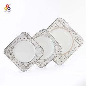 Quảng trường trắng sứ sang trọng Châu Âu cổ điển thanh lịch Wedding party Dinner tấm mới xương Trung Quốc Bộ đồ ăn bằng gốm - Product Image 3