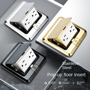 Phong cách Mỹ <span class=keywords><strong>pop</strong></span>-<span class=keywords><strong>up</strong></span> Hidden tầng ổ cắm chữ thập thép không gỉ mặt đất cắm ổ cắm điện - Product Image 1